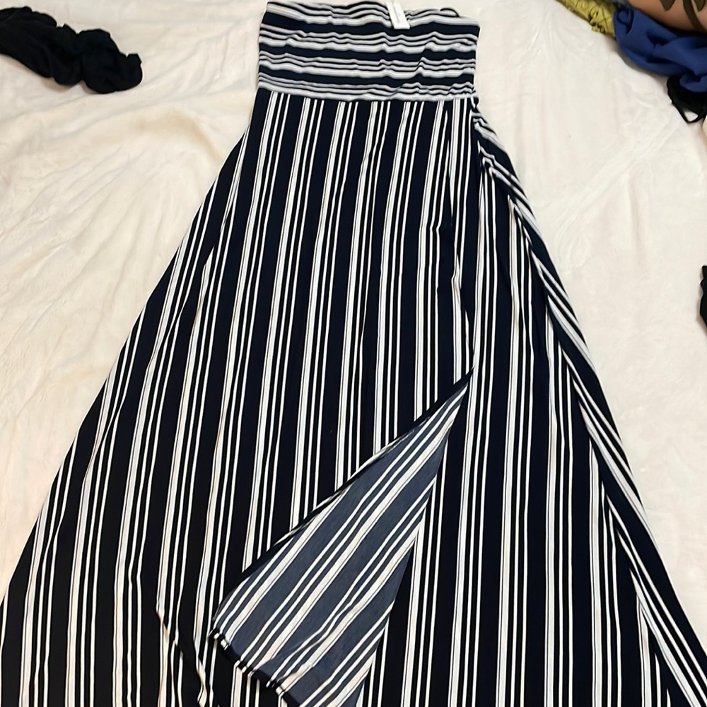 Banana Republic Black and White Striped Dress